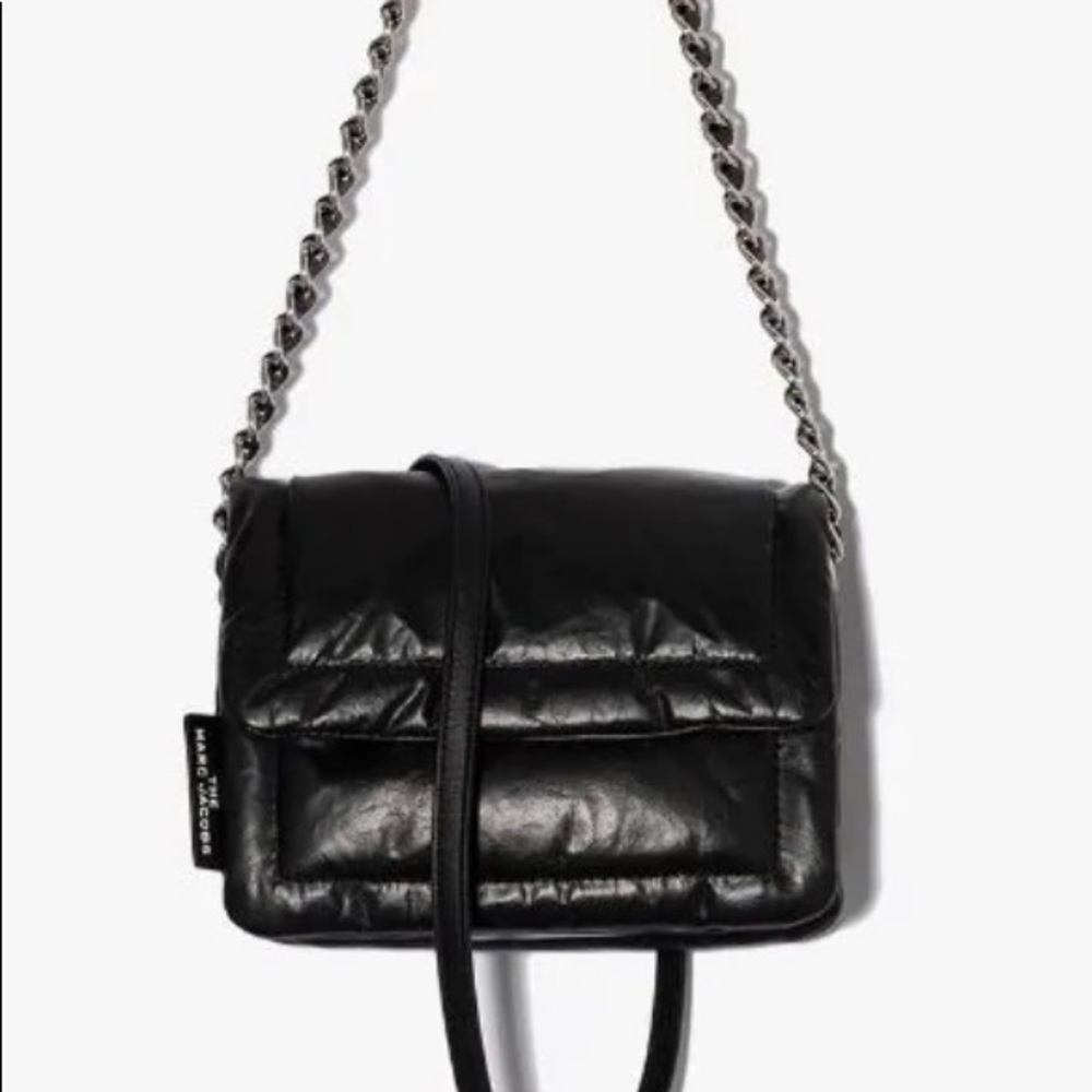 Marc Jacobs Black Quilted Shoulder Bag with Chain Strap